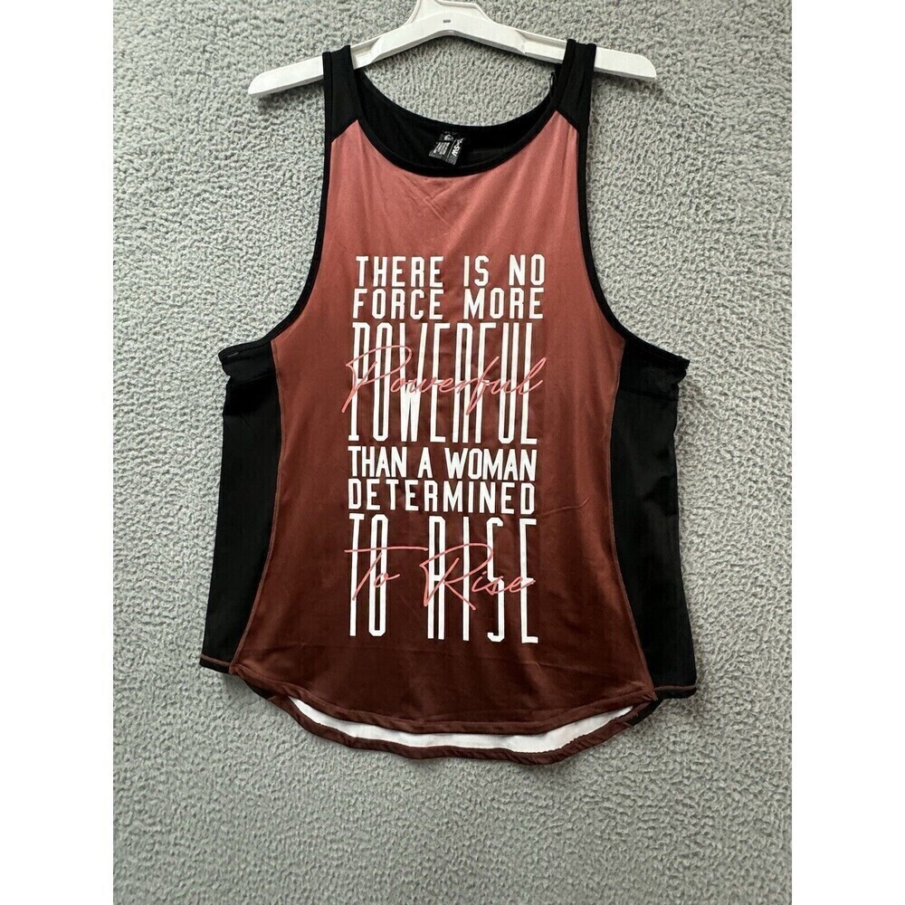 Lady Boss Tank Top Womens 2XL Brown Black Stretch